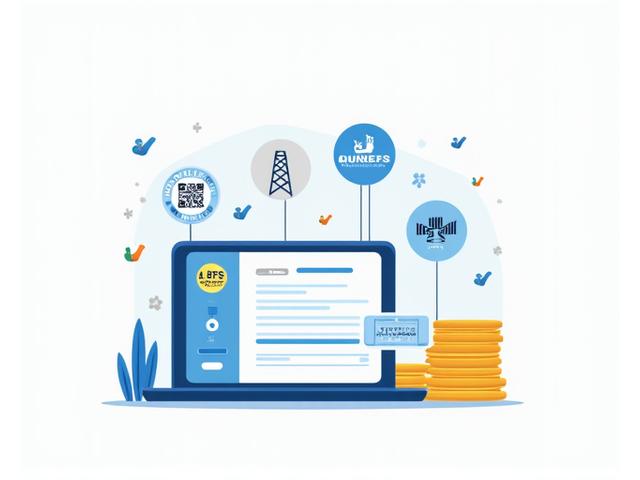 Illustration of bills being paid online, with icons of utility companies