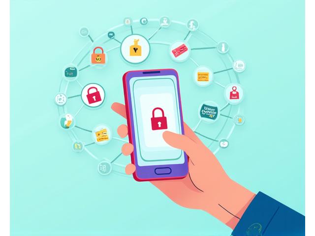Illustration of secure online payment processing with a smartphone and credit card icons